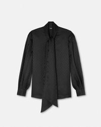 Versace - Camisa Lavallière V Allover De Jacquard - Lyst