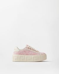 Versace - Greca Jacquard Canvas Platform Sneakers - Lyst