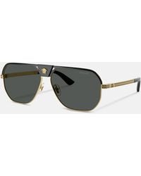 Versace - Greca Flow Navigator Sonnenbrille - Lyst