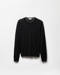 Versace - Embroidered Wool Knit Crewneck Sweater - Lyst