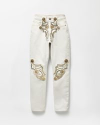 Versace - Vaqueros Rectos Con Bordado - Lyst