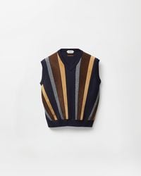 Versace - Intarsia-Wool & Leather Patchwork Vest - Lyst