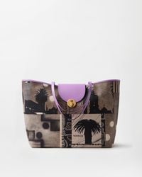 Versace - Vivian Printed Large Canvas Tote - Lyst