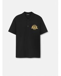 Versace - Embroidered Coupe Blason Polo Shirt - Lyst