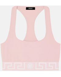 Versace - Cotton-Jersey Scoop Bralette - Lyst