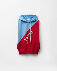 Versace - Embroidered Cotton Sleeveless Hoodie - Lyst