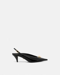 Versace - Leather Slingback With Medium Heel - Lyst