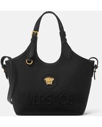 Versace - La Medusa Canvas Mini Tote - Lyst