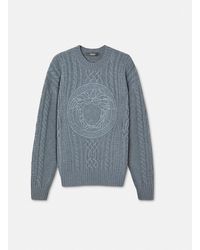 Versace - Medusa Cable-knit Sweater - Lyst