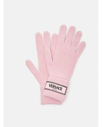 Versace - 90s Vintage Logo Knit Gloves - Lyst