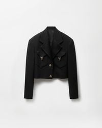 Versace - Wool Crop Blazer - Lyst