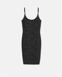 Versace - Barocco Lurex Knit Midi Dress - Lyst