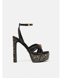 Versace - Studded Gianni Ribbon Sandals 140 Mm - Lyst