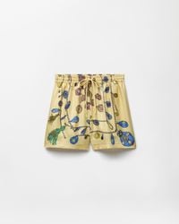 Versace - Printed Silk Twill Shorts - Lyst