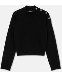 Versace - Wool-Cashmere Knit Boxy Sweater - Lyst
