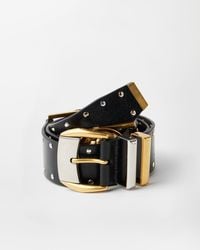 Versace - Nietenbesetzter Ledergürtel 4 Cm - Lyst