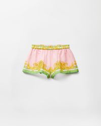 Versace - Printed Cotton & Silk Voile Cover-Up Shorts - Lyst