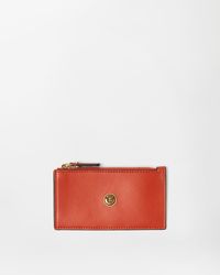 Versace - Emblème Leather Zip Card Holder - Lyst