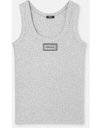 Versace - Camiseta De Tirantes De Algodón Acanalado - Lyst