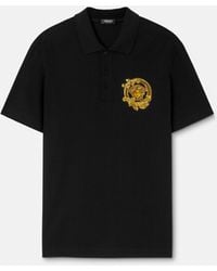 Versace - Embroidered Cotton Piqué Polo - Lyst