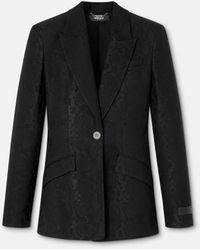 Versace - Python-Jacquard Wool-Blend Blazer - Lyst