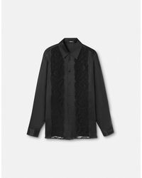 Versace - Barocco Lace Silk Shirt - Lyst