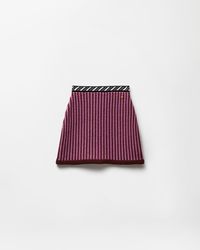 Versace - Wool Crochet-Stitch Knit Mini Skirt - Lyst