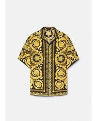 Versace Printed Silk Shirt - Yellow