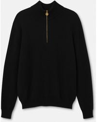 Versace - Wool-Blend Half-Zip Knit Sweater - Lyst