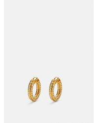 Versace - Crystal Metal Mesh Hoop Earrings - Lyst