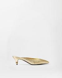 Versace - Gianni Metallic Nappa Mules 55 Mm - Lyst