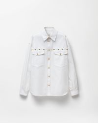 Versace - Embroidered-Detail Cotton-Poplin Shirt - Lyst