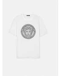 Versace - Embroidered Medusa Sliced T-shirt - Lyst