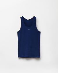Versace - Embroidered-Logo Ribbed Cotton-Jersey Tank Top - Lyst