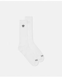 Versace - Chaussettes Côtelées À Broderie Medusa - Lyst