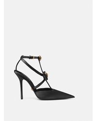 Versace - Gianni Ribbon Cage Satin Pumps 110 Mm - Lyst