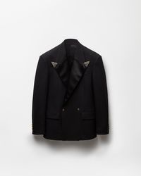 Versace - Embroidered-Lapel Wool Stretch Blazer - Lyst
