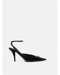 Versace - La Medusa Patent Slingback Pumps 85 Mm - Lyst