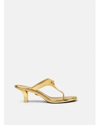 Versace - Alia Metallic Thong Sandals 55 Mm - Lyst