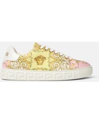 Versace - Greca Zapatillas De Lona Con Estampado - Lyst