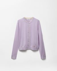 Versace - Embroidered Wool Knit Cardigan - Lyst