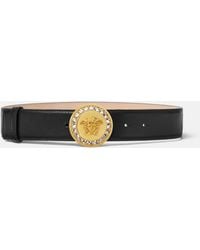 Versace - La Medusa Embellished Belt 1.6" - Lyst