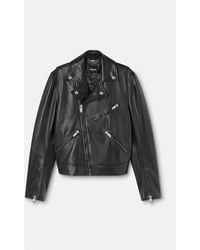 Versace - Biker Jacket With Zipped Pockets - Lyst