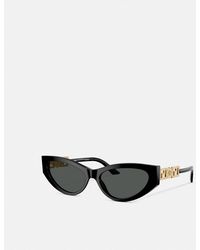 Versace - Lunettes De Soleil Ail-De-Chat Greca Strass - Lyst