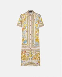 Versace - Vestido Camisero Midi Underwater Barocco - Lyst