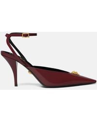 Versace - La Medusa Leather Slingbacks 85 Mm - Lyst