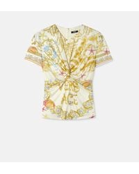 Versace - Top Arricciato Safety Pin Underwater Barocco - Lyst