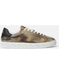 Versace - Greca Lizard-Effect Sneakers - Lyst