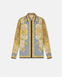 Versace - Cheetah Foulard Silk Shirt - Lyst