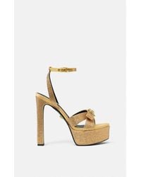 Versace - Gianni Ribbon Sandalias Con Cristales 140 Mm - Lyst